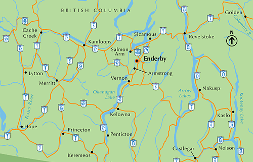 Enderby Map - Highway Routes Preview
